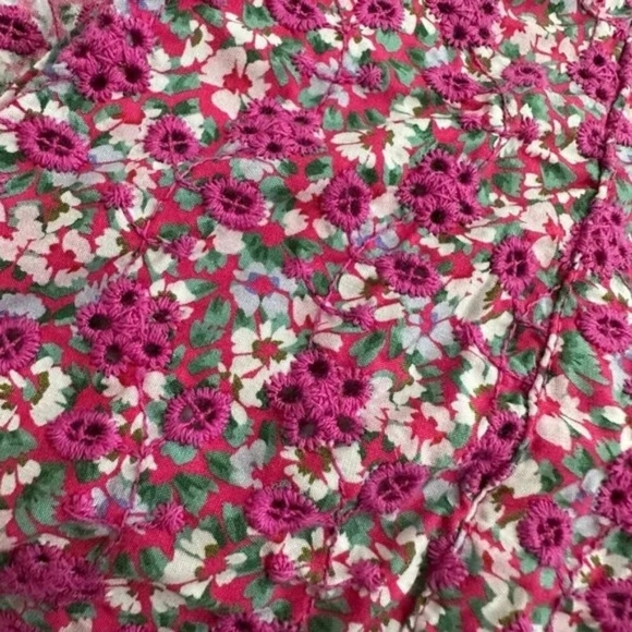 💘 Maje Floral embroidered lace print short puff sleeve dress 38 - Picture 9 of 13